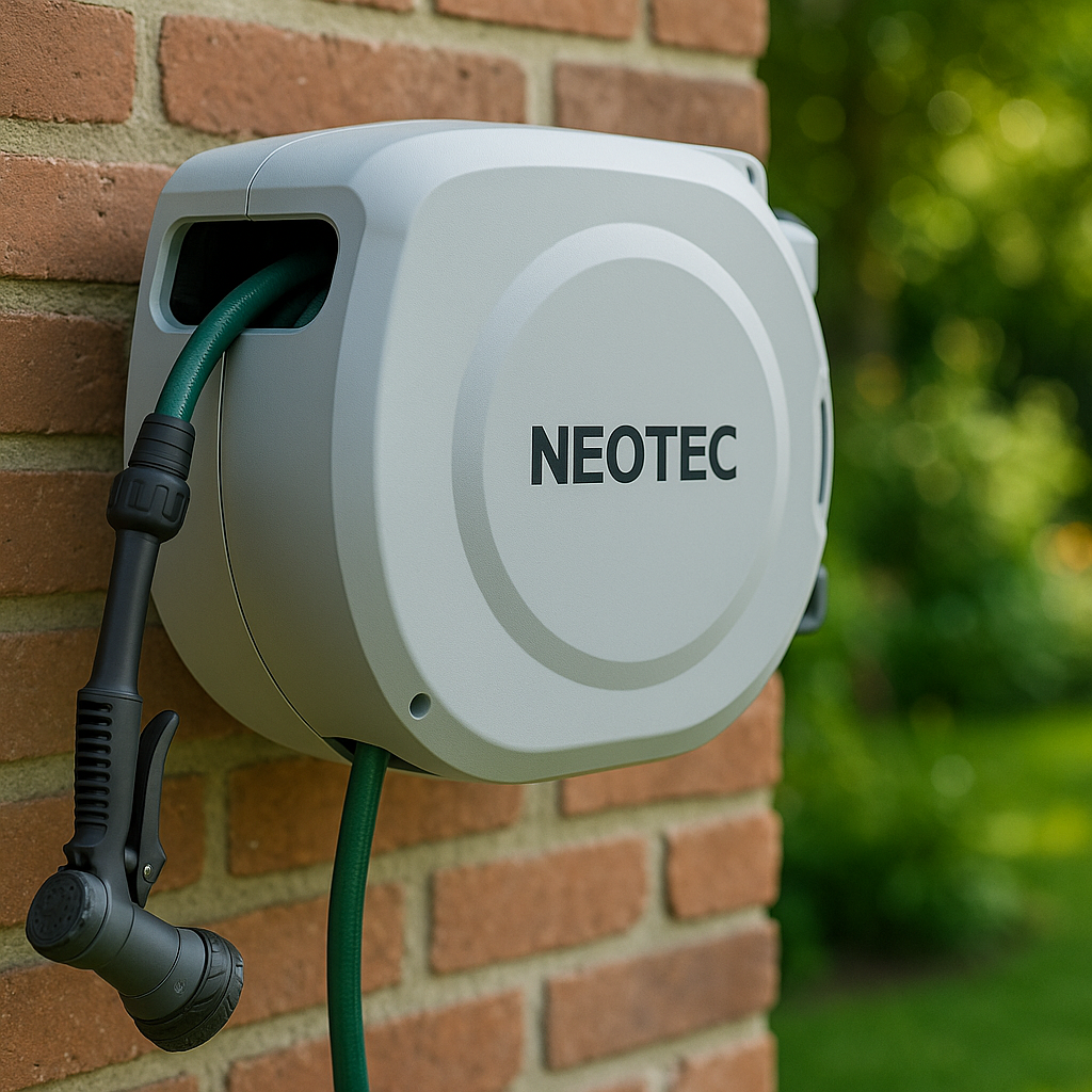 NEOTEC Retractable Garden Hose Reel – 5/8" × 90 ft